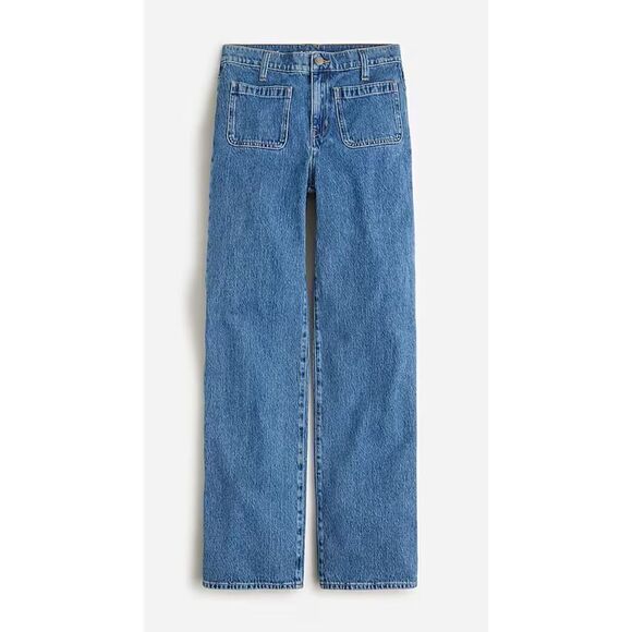 Re-Imagined by J. Crew Womens Cotton Blend Slim Wide Leg Jeans‎ Blue Size 31 - Picture 1 of 13